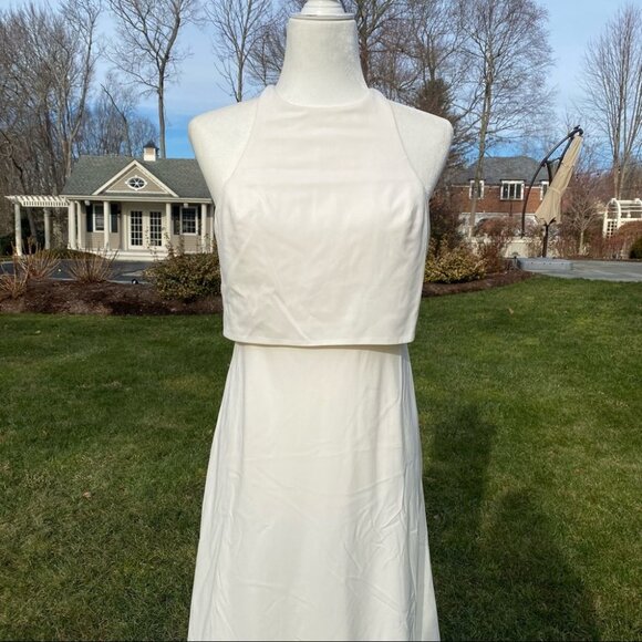 NWT Anthropologie BHLDN Jill Stuart Iva Crepe Maxi Dress Wedding White - Picture 10 of 14